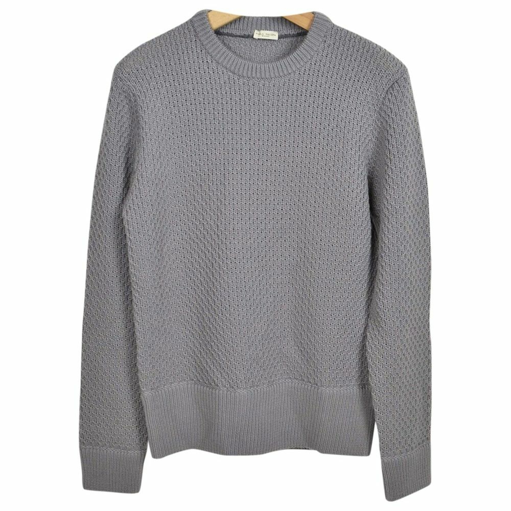 Paolo Pecora 100% Wool Heavy Cable Knit Crew Neck Sweater S / M Italy $600