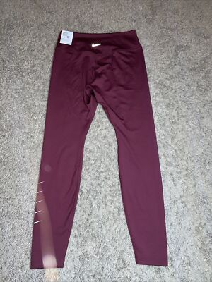 nike running swoosh repeat tights burgundy