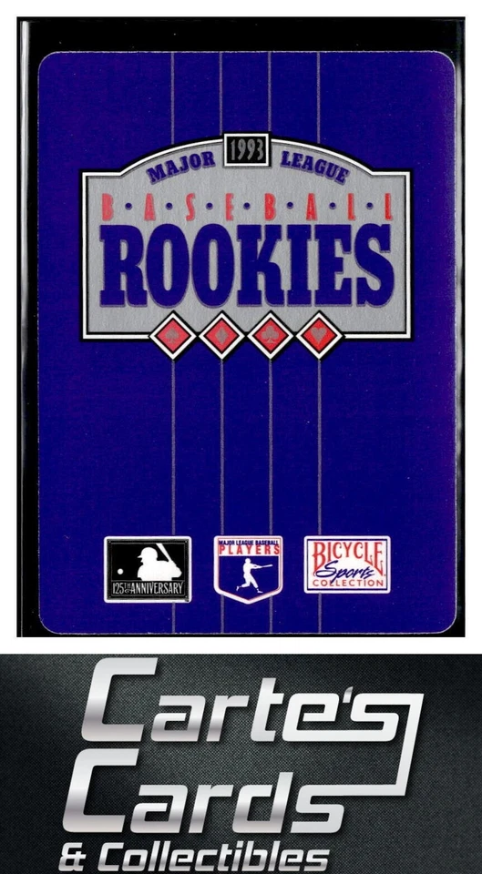 J.T. Snow 1993 Bicycle Rookies #10C  California Angels Rookie RC - Image 2 of 2