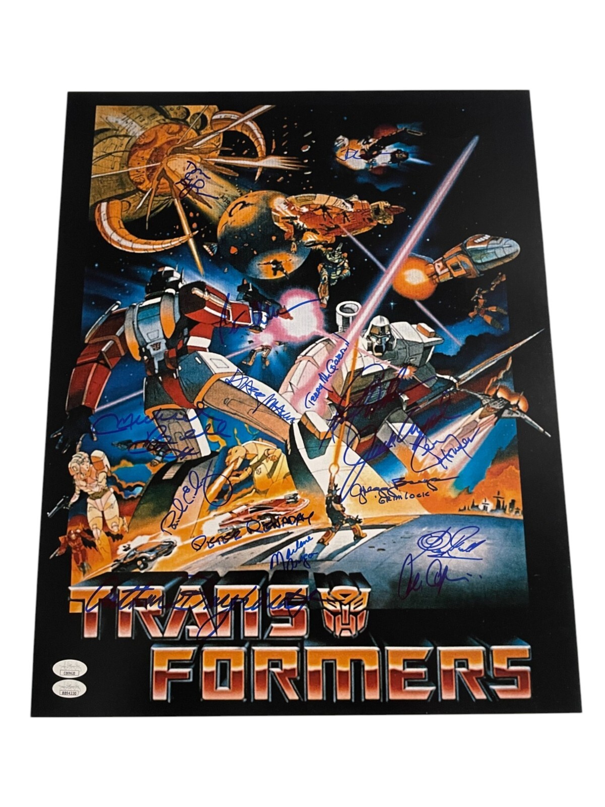 Peter Cullen Autographed Signed Frank Welker +14 16x20 Transformers JSA COA LOA 