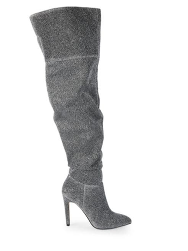 RENVY Womens Pewter Glitter Molliann Stiletto Knee-High Boots NWT 5.5 $200