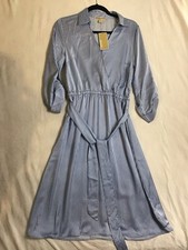 Michael Kors Women's Striped Tie-Front Shirtdress, Blueberry, Size S