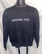 Michael Kors Embossed Logo Black White Sweater Sweatshirt Pullover Size Medium