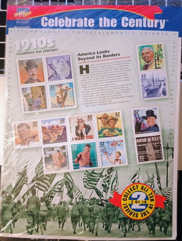 USPS Celebrate the Century 1910s Stamp Sheet 15x32c Sealed MNH #5538