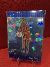 2025 Panini Select Jackie Young Blue Cracked Ice Prizm #42/99 Aces WNBA