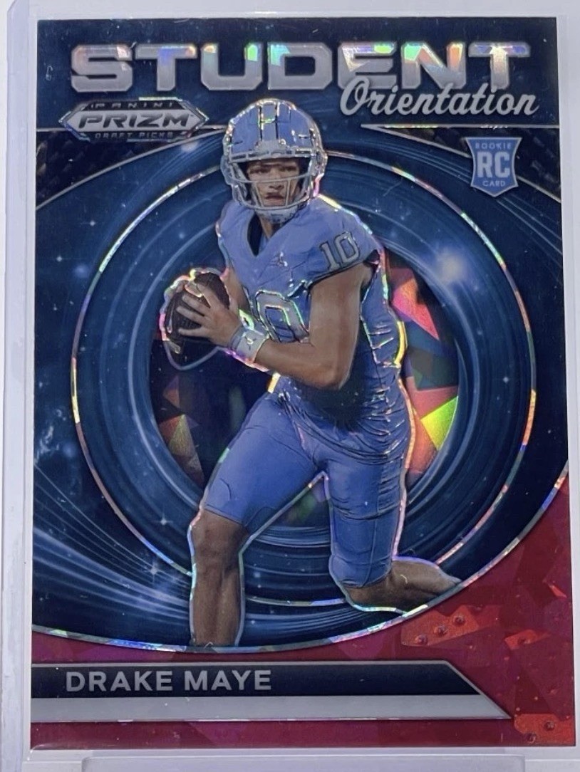 DRAKE MAYE 2024 RC PRIZM DRAFT STUDENT ORIENTATION ROOKIE RED ICE SP