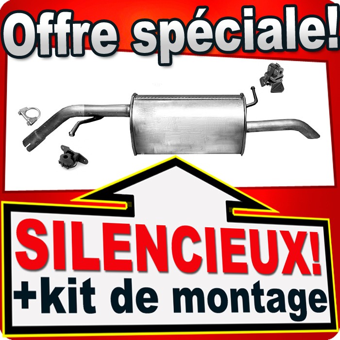 Silencieux arrière en acier aluminié robuste pour Peugeot 208 1.2