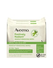 Aveeno Radiant Oil-Free Makeup Removing Face Wipes, 50 ct Twin Pack