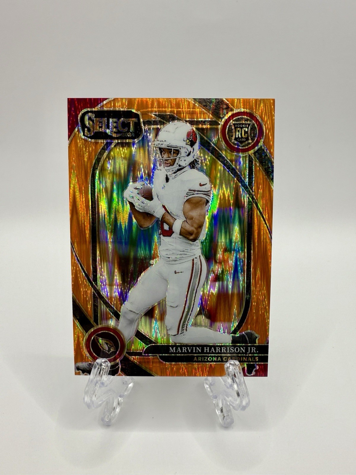 2024 Panini Select - Marvin Harrison JR #219 CLUB LEVEL ORANGE PRIZM SHOCK /399