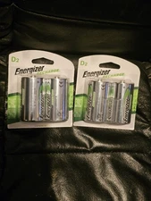2 Pack! 4 Energizer D 2500mAh Rechargeable NiMH Batteries NH50BP NEW SEALED!