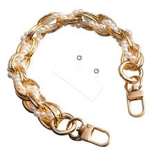 Durable Metal Phone Wrist Strap Pearl Phone Charms for Women Anti Drop Wristl...