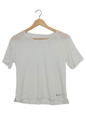 Nike T-shirt Sport Femme Blanc Polyester Dri-FIT Logo-Print (EU 36, INT S) - Photo 1/4
