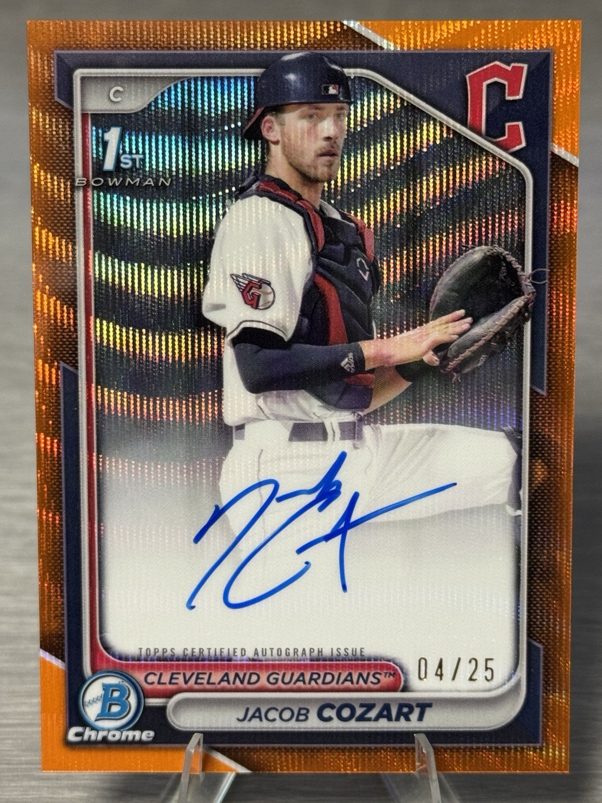 🔥⚾️JACOB COZART 2024 Bowman Chrome 1st Orange Wave Refractor Auto SP /25!!!⚾️🔥