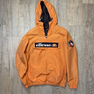 Ellesse Mont 2 Orange Overhead Mens Jacket with Hood Size Small