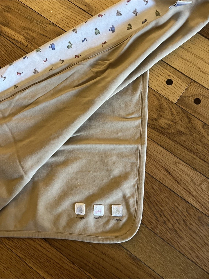 Gymboree Marrón Bicicletas Vagones Bebé Manta De Colección Y2K Foto 2 de 4