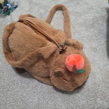 Cute Capybara Plush Backpack Soft Stuffed Animal Bag with Zipper  Adjustable St
