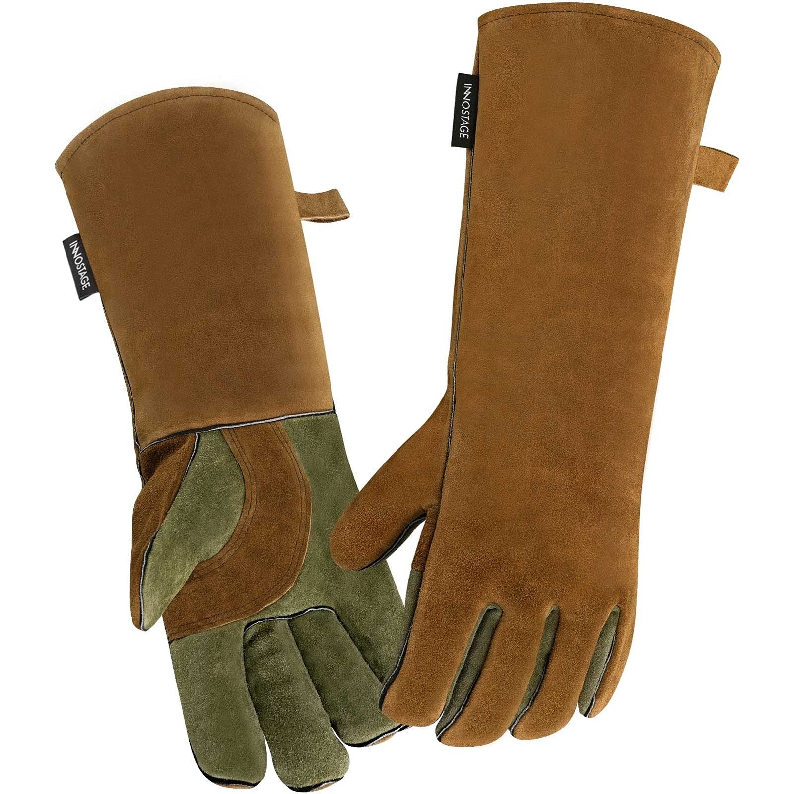 INNO STAGE Welding Gloves Heat Resistant 16 Inches Cowhide 662 ℉ Leather F