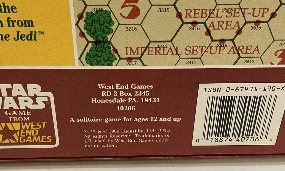 1989 - STAR WARS BATTLE FOR ENDOR SOLITAIRE, 40206 West End Games - BNIB 💯 - Image 4 of 4