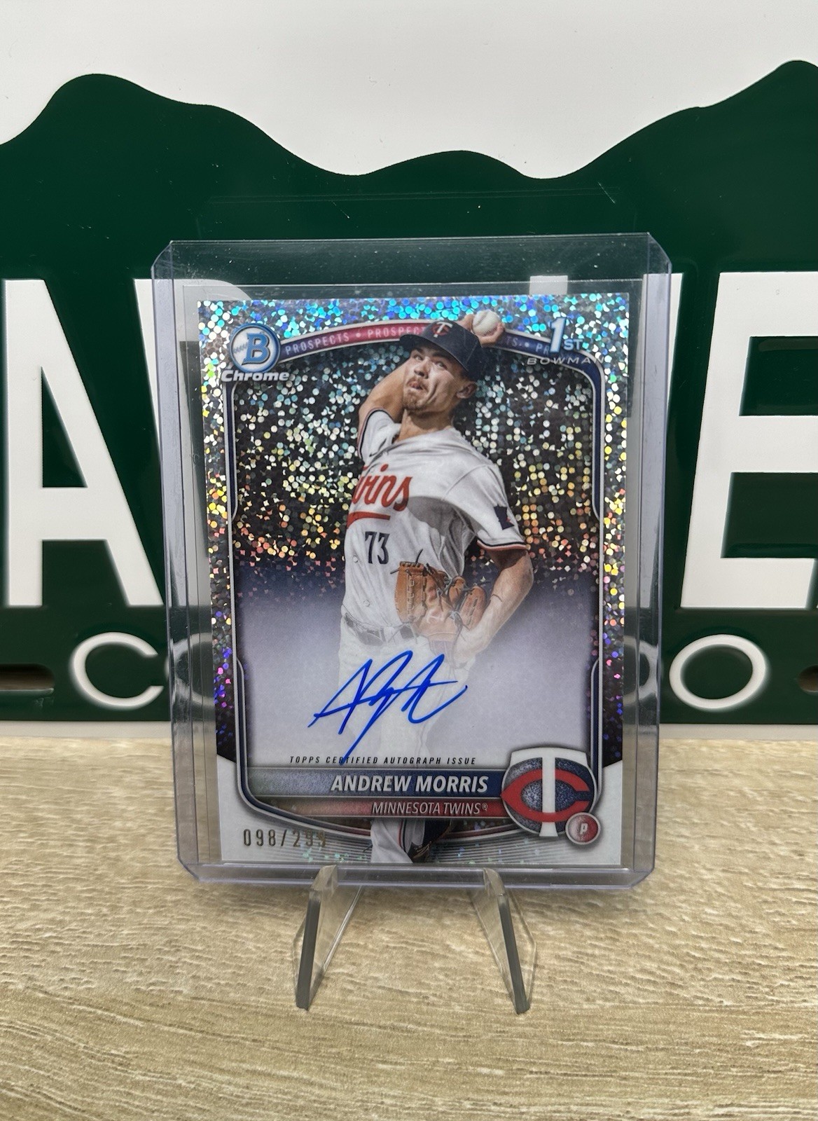 ANDREW MORRIS 2025 BOWMAN CHROME 1ST AUTOGRAPH SPECKLE AUTO /299 Twins