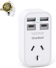 AU to EU Power Adapter Type E/F w/ 4 USB (2C) Plug for France Spain Bali Travel