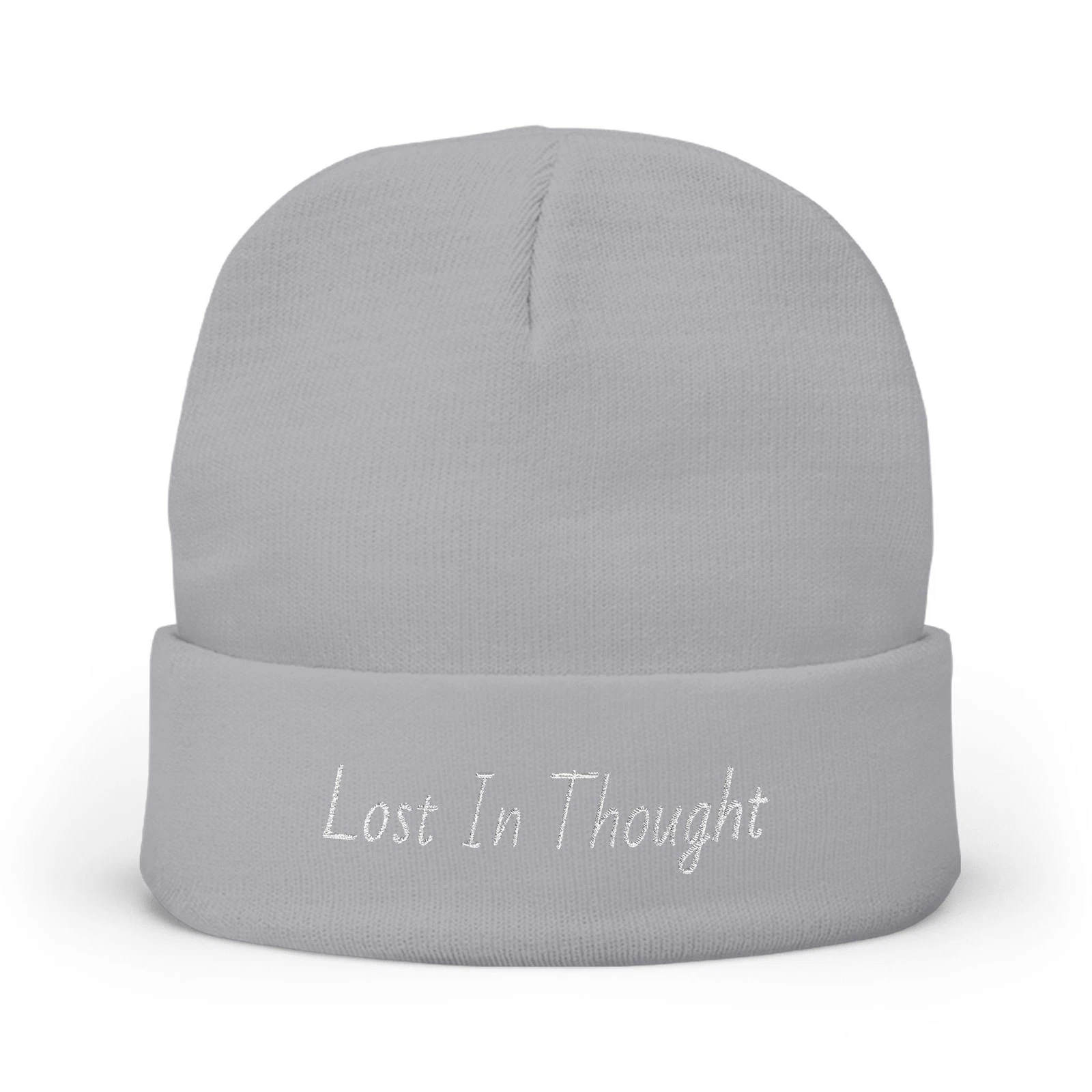 Embroidered Knit Beanie: 'Lost In Thought' - Cozy, Winter Hat, Gift for [...]