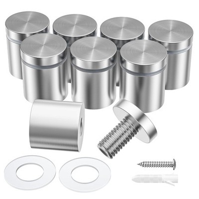 8 PCS Stainless Steel Standoff Screws 1'' x 1'' Wall Mount Sign Hardware