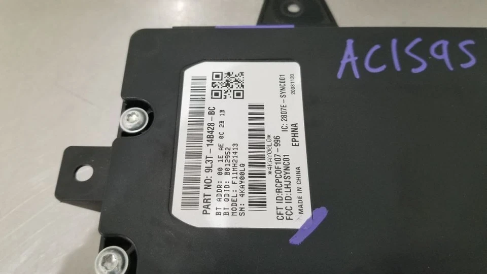 09 FORD F150 COMUNICACIÓN RECONOCIMIENTO VOZ SINCRONIZACIÓN CONTROL MÓDULO 9L3T14D212BC Foto 4 de 4