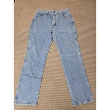 Wrangler Jeans Men 32x31 tag 33x32 Reg Fit Straight Leg 96501SL Light Wash Vtg