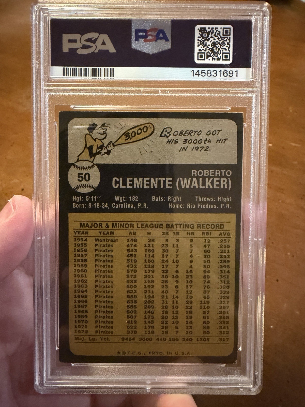 Topps 1973 Topps Roberto Clemente #50 Pittsburgh Pirates PSA 3.5 🔥🔥 view 2