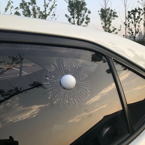 3D Golf Ball Hit Break Car Window Sticker, Car Windshield Decals Sticker Decor - Picture 4 of 6