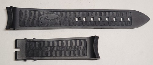 Dragonne Breguet Marine 5817/5827 20/18 mm Caoutchouc Noir 75+132 mm OEM - Photo 2/3