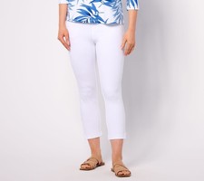 Maya J Women's Pants Sz 8 Reg Coastal Crop Perfect Ponte White A640318