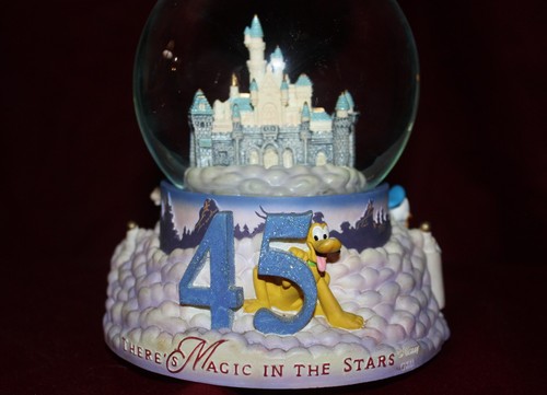 Disneyland Mickey Goofy Donald Magic Kingdom 45TH Anniversary Music Snow Globe - Picture 5 of 8
