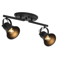 2 Light Track Lighting Ceiling, Industrial Directional Ceiling Spot Light Fix...