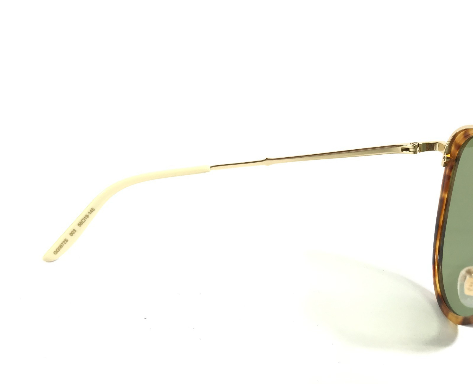 Gucci Sunglasses GG0672S 003 Gold Tortoise Aviator Frames w/ Light Green Lenses image 9
