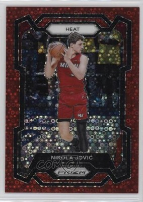 2023-24 Panini Prizm Fast Break Red Prizm 52/100 Nikola Jovic #121 6e0