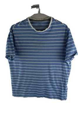 MARKS AND SPENCER T-Shirt blau Größe M Herren gestreift Freizeit Outdoor Oberbekleidung