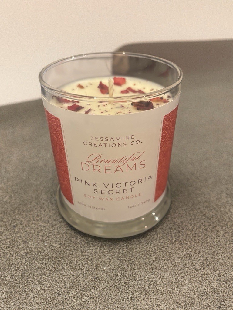 Soy Wax Candle Pink Victoria Secret Scented 12 oz Limited Edition