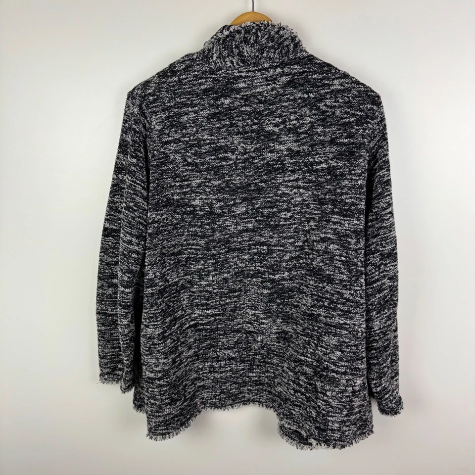 Max Studio открытый передний вязаный твидовый кардиган свитер блейзер 1 X бахрома отделка офиса - Изображение 3 из 4