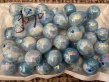 50 Blue Beads For Beadable Pen And Keychain Making