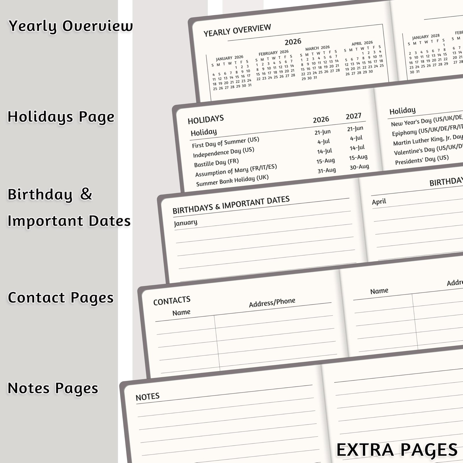 2026-2028 Pocket Monthly Planner, 3 Year Calendar 2026-2028, 6.2’’ x 3.6’’,