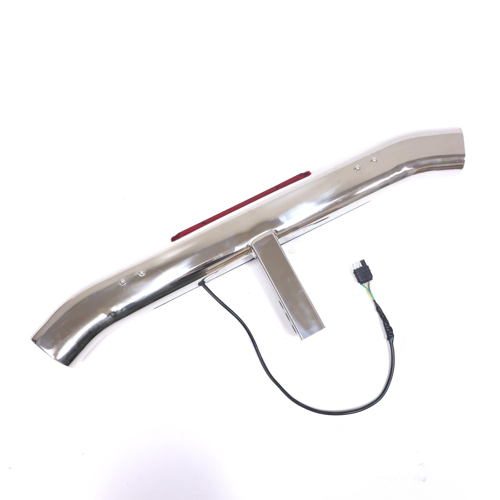 Chrome Tow Hitch Step Bar Guard Fit 2" Receiver 36" Curved Brake Spot Lights LED