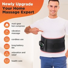Cinturón de Masaje Terapia Luz Roja Eléctrico Calefacción con Soporte para Espalda Cintura Vibración