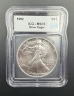 1992 Silver Eagle MS70 Blast White! Amazing Coin! Great Year!