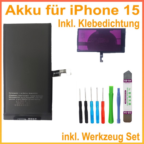 Akku FüR Iphone 15 Batterie Ersatz Batterie A3018 3379 Mah + Werkzeug-image