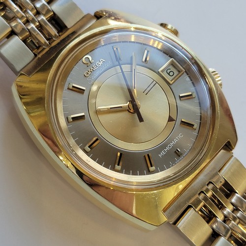 Omega Seamaster Memomatic Mens 40mm 1970s Gold Capped Automatic Alarm RA693