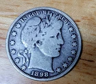 1898 Barber Half Dollar 90% Silver Very Nice Condition  NO RESERVE!