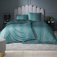 Estella Mako Jersey BettwäSche 155X220 Ruben Petrol Spiralen Wellen 6935-50