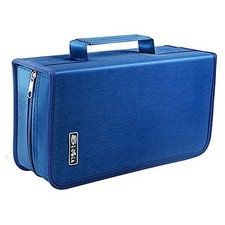 DVD Case, 128 Capacity CD/DVD Case Wallet Binder Storage White binder Blue