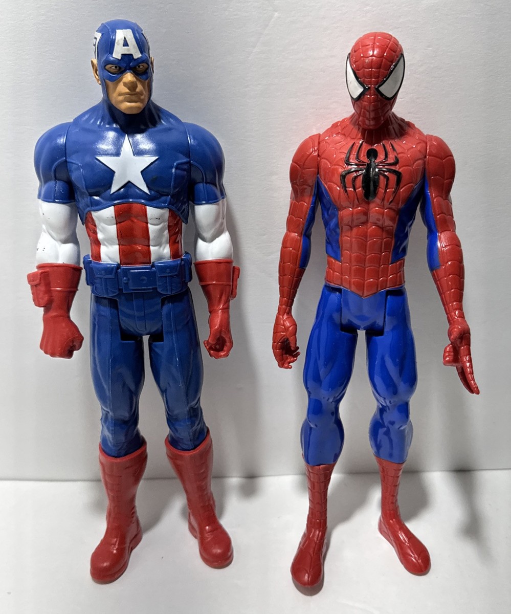 ⑧　MARVEL  SPIDER MAN AND CAPTAIN AMERICA Marvel Action Figures Captain America Spider-Man 12 Inches